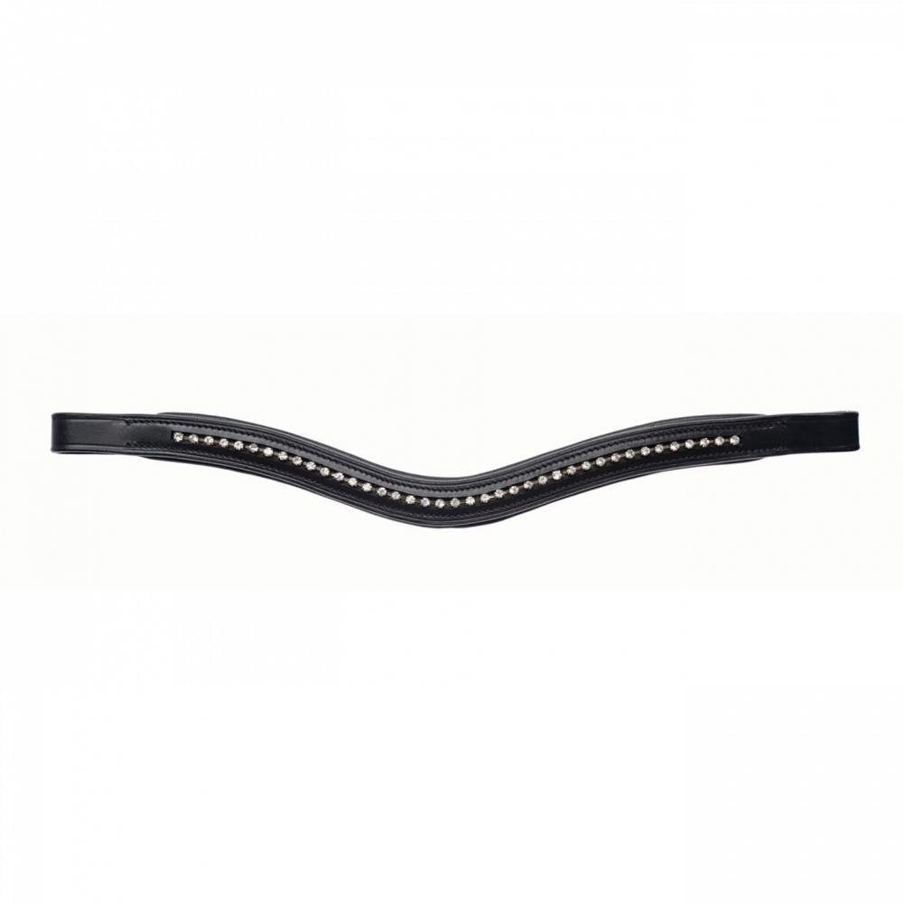 Kincade Curved Diamante Browband - Black Full - PawsPlanet Australia