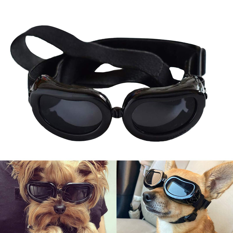 NAMSAN Pet Goggles Dog Sunglasses Waterproof Windproof Puppy Goggles Anti-Fog UV Protection Sun Glasses for Cat&Small Dogs Black - PawsPlanet Australia