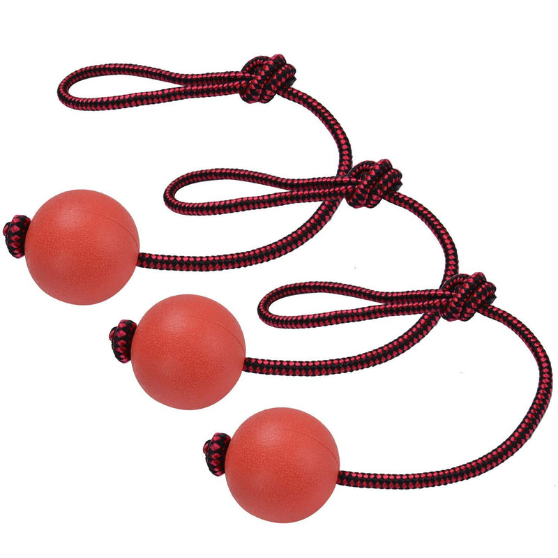 Legendog Dog Rope Ball, 3 Pcs Ball on a Rope Dog Toy Natural Elastic Solid Rubber Dogs Balls Chew Toys for Small Dogs - PawsPlanet Australia