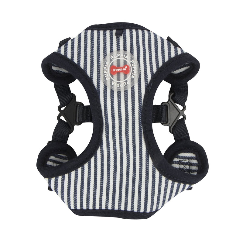 Puppia PARA-HC1523-SN-L Striped Navy Bobby Harness C Pet-Vest-Harnesses, LARGE L Puppia Bobby Harness C - PawsPlanet Australia