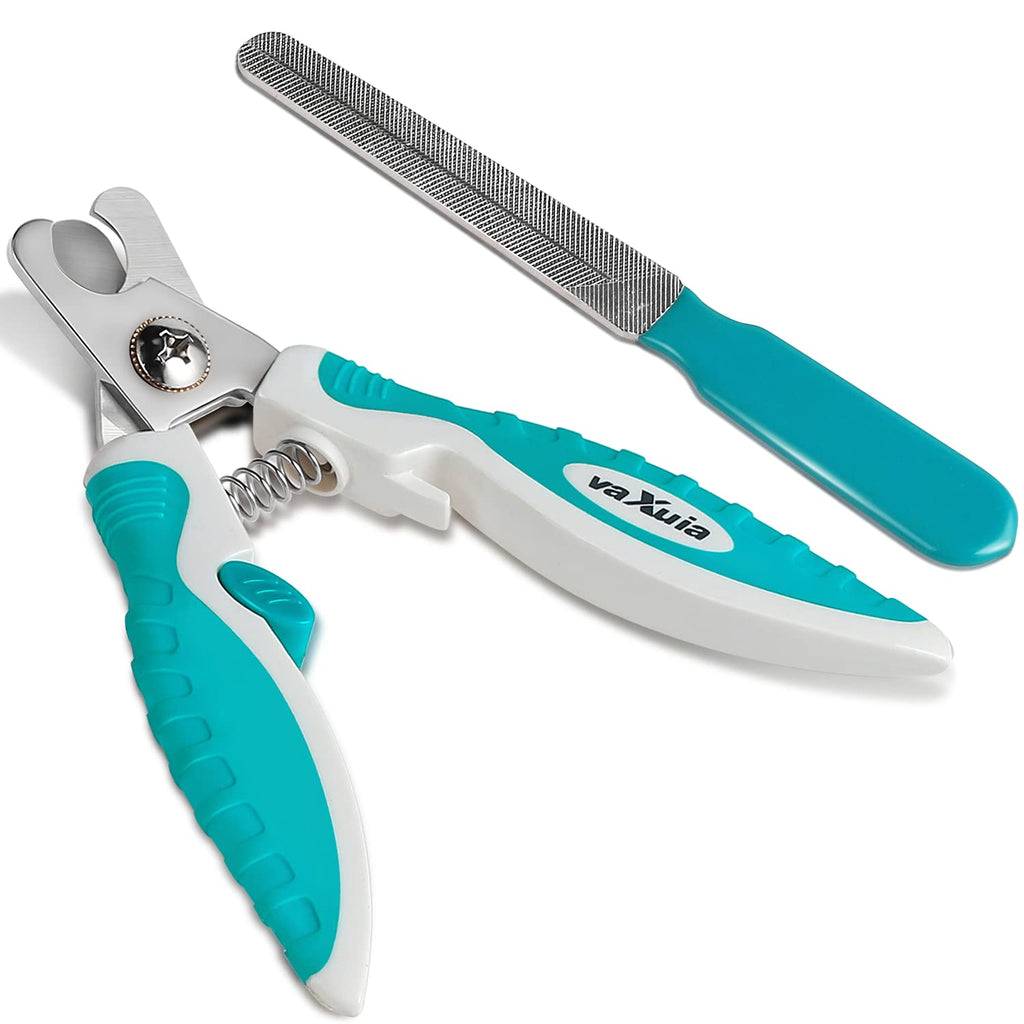 vaxuia Professional Dog Nail Clippers For Small Medium Large Dog Breeds-With Quick Safety Guard to Avoid Overcutting-Unique 45 ° Tip Blades- Nail File Included - PawsPlanet Australia