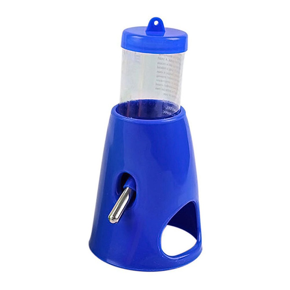 UEETEK Small Animal Hideout Drinking Dispenser Feeder 2 in 1 Water Bottle with Plastic Base Hut for Dwarf Hamster (Blue) Blue - PawsPlanet Australia