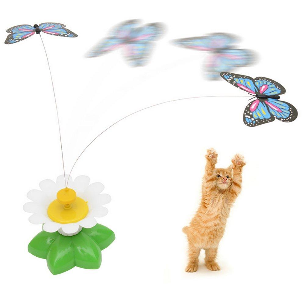 Interactive Electric Rotating Butterfly Toy For Pet Cat Random Butterfly Chase Kitten Cat Playing Toy (Butterfly) - PawsPlanet Australia