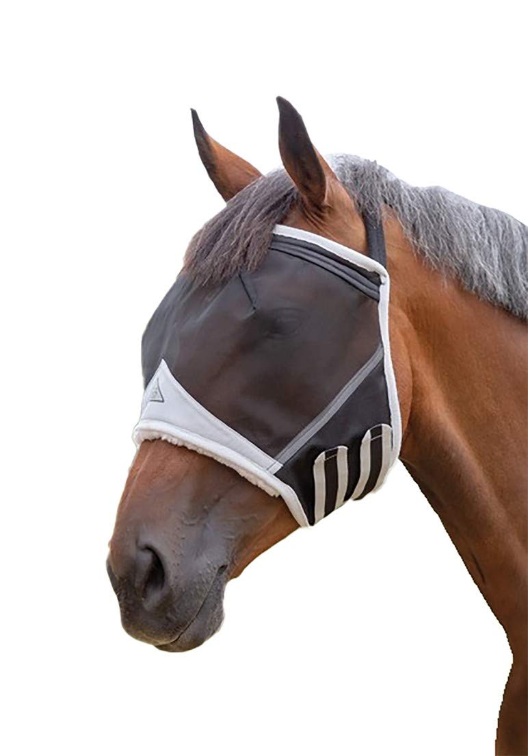 Shires Fine Mesh Earless Fly Mask Black Pony - PawsPlanet Australia