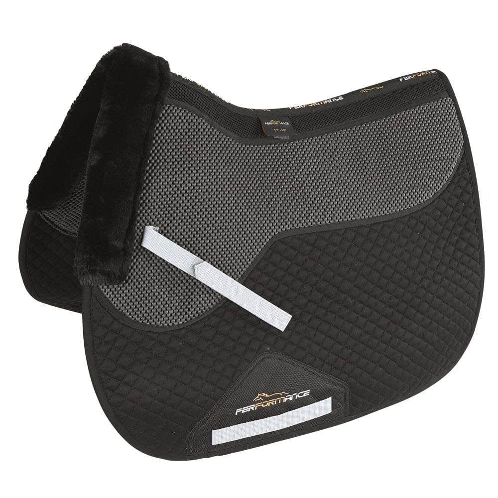 Shires Performance Soft Grip Saddlecloth - Black 17-18" - PawsPlanet Australia