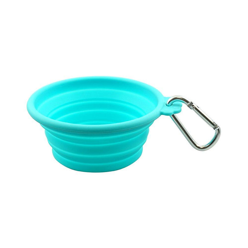 FFDPET Silicone Collapsible Travel Bowl for Dogs & Cats, Small, Teal - PawsPlanet Australia