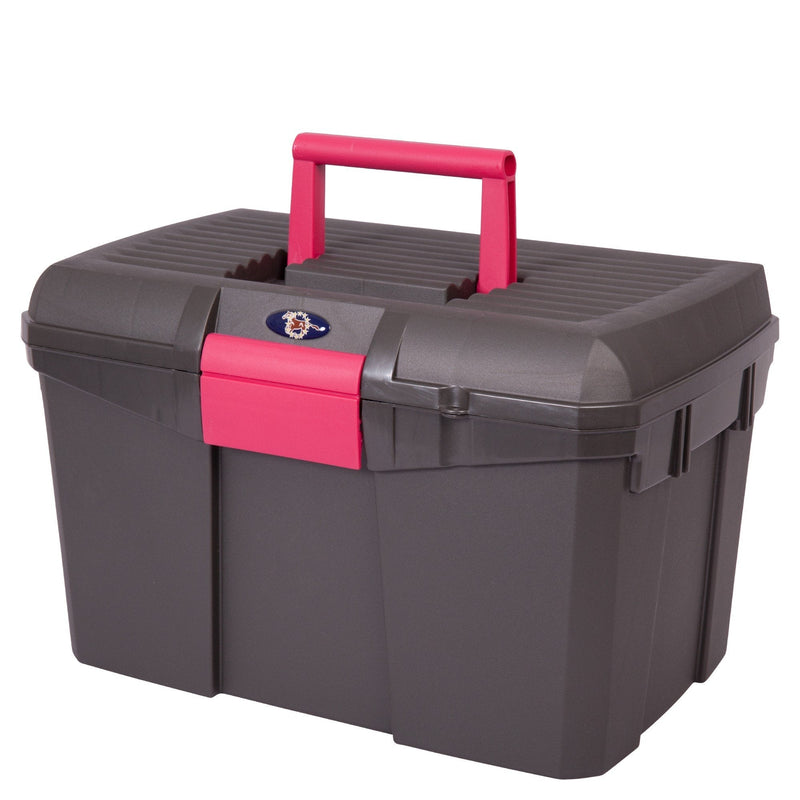 HySHINE Tack Box - Silver/Raspberry - Horse Equestrian Tack - PawsPlanet Australia