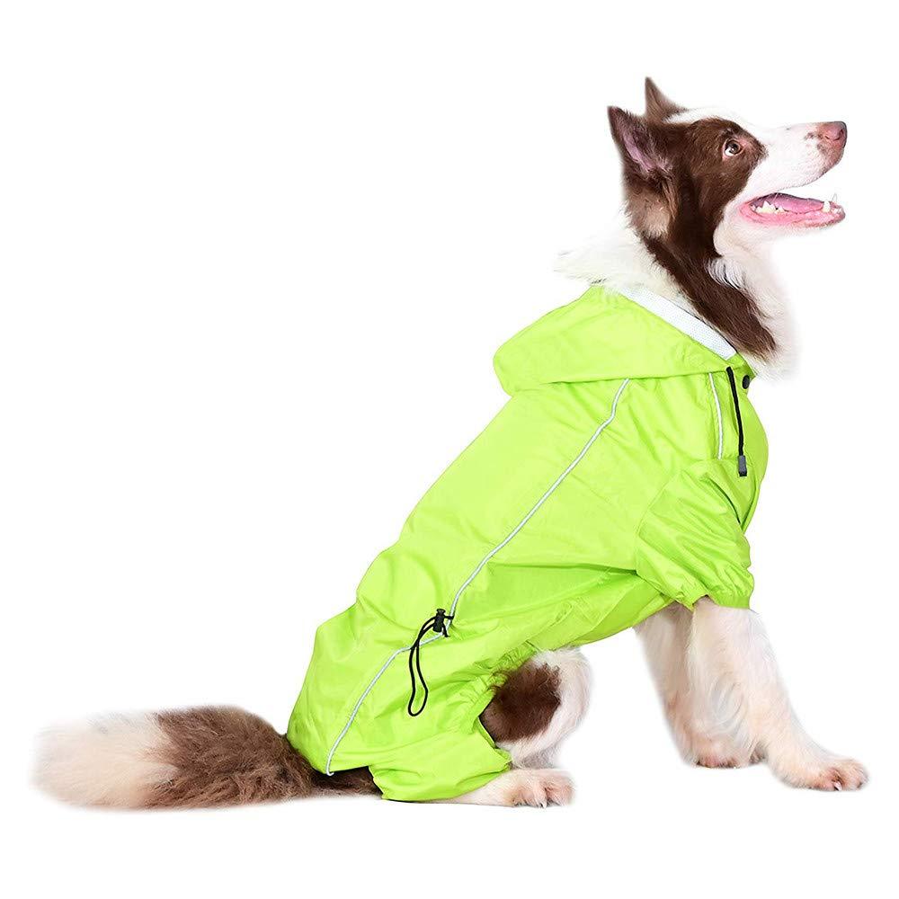 Dod Raincoat Breathable Waterproof Four Feet Raincoat For Dog Pet M Green - PawsPlanet Australia
