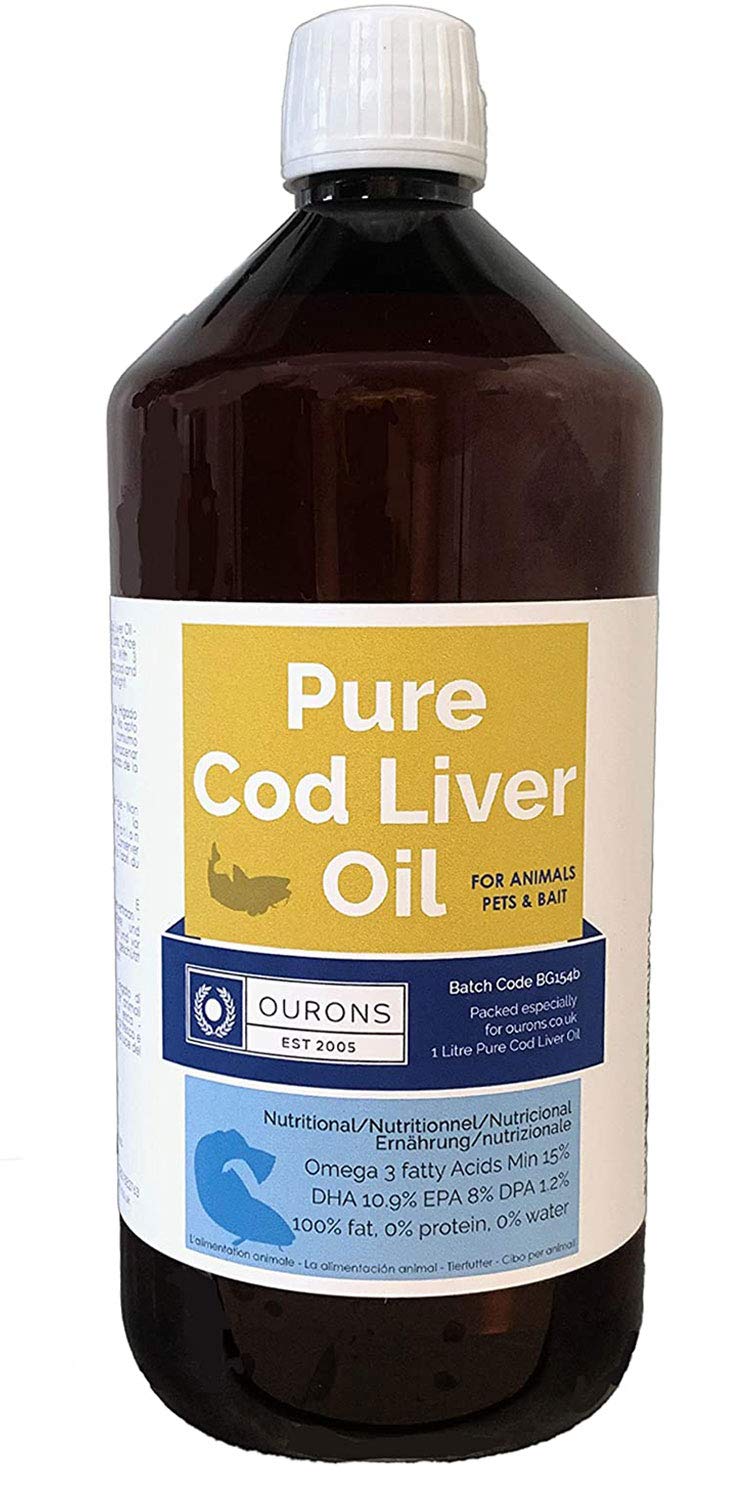 1 Litre Cod Liver Oil Liquid - Feed Grade Fish Oil for Pets & Bait - PawsPlanet Australia