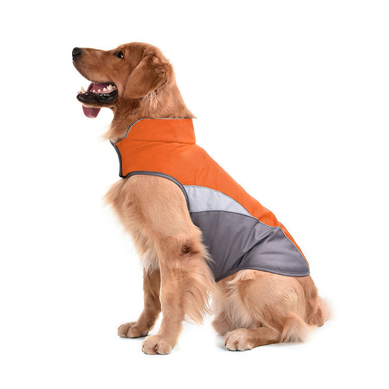 SILD Pet Clothes Dog Winter Warm Jacket For Dog Cold Weather Coat Dog Autumn Windproof Night Reflective Fleece Vest L Orange - PawsPlanet Australia