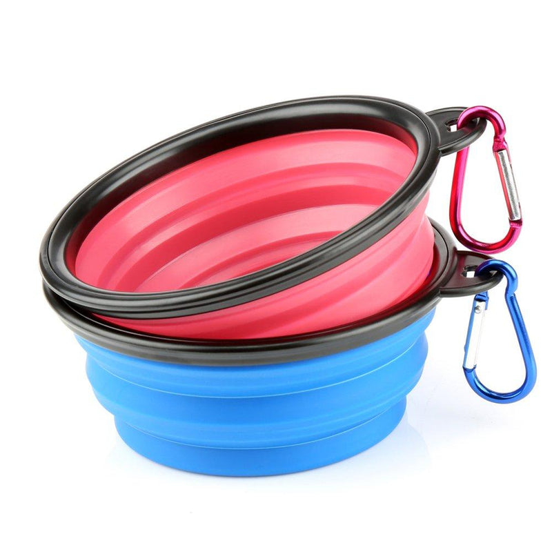 H&S 2 Dog Bowl Collapsible Travel Dog Water Bowl Portable Cat Pet Silicone Food Bowl Small - PawsPlanet Australia