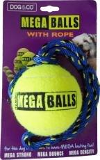 DOG & Co Mega Balls Tennis Ball with Rope, 4-Inch, Yellow - PawsPlanet Australia