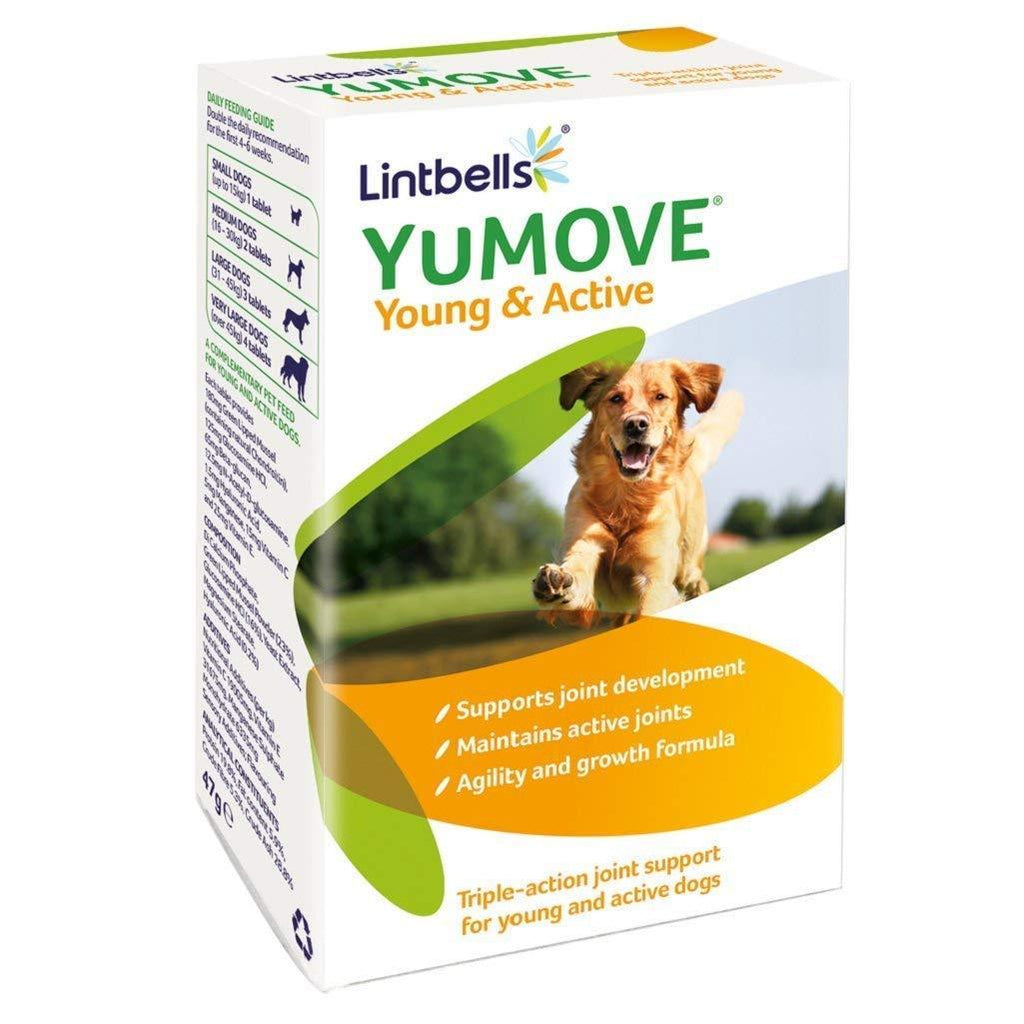 Lintbells | YuMOVE Young and Active Dog | Hip and Joint Supplement for Dogs to Support Active and Growing Joints Aged 2 to 6 | 60 Tablets - PawsPlanet Australia