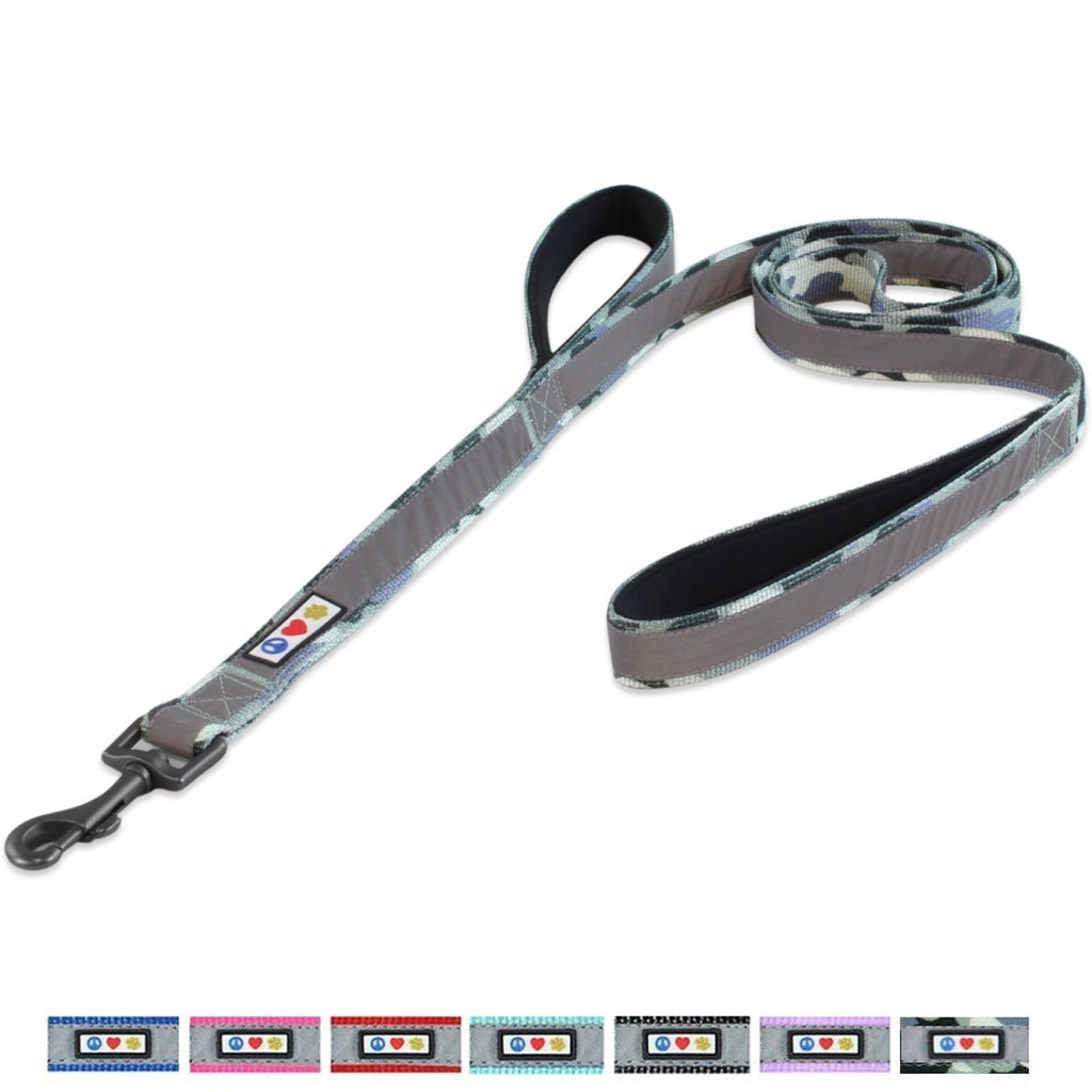 [Australia] - Pawtitas Double Handle Dog Leash Heavy Duty for Training No Pull Leashes Ideal for Medium and Large Dogs| Great for Walking, Running & Training Grey Camo 