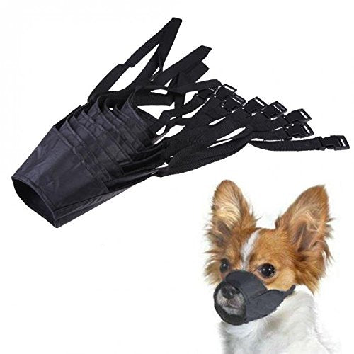 Doggie Style Store Black Soft Nylon Dog Pet Puppy Muzzle 7 Sizes Barking Biting Prevent Bark Mouth Cover Anti Bite Accessory Stop Chewing Adjustable Comfortable Snout Covering Face Mask Size 1 - PawsPlanet Australia
