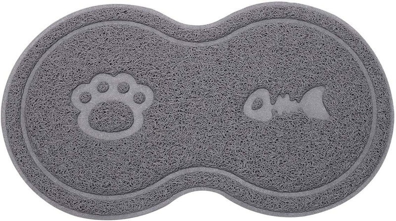 SunAter Silicone Pet Feeding Mat, Feeding Bowl Mat Waterproof Non-slip Pet Food PVC Mat for Cats and Dogs 1 piece grey - PawsPlanet Australia