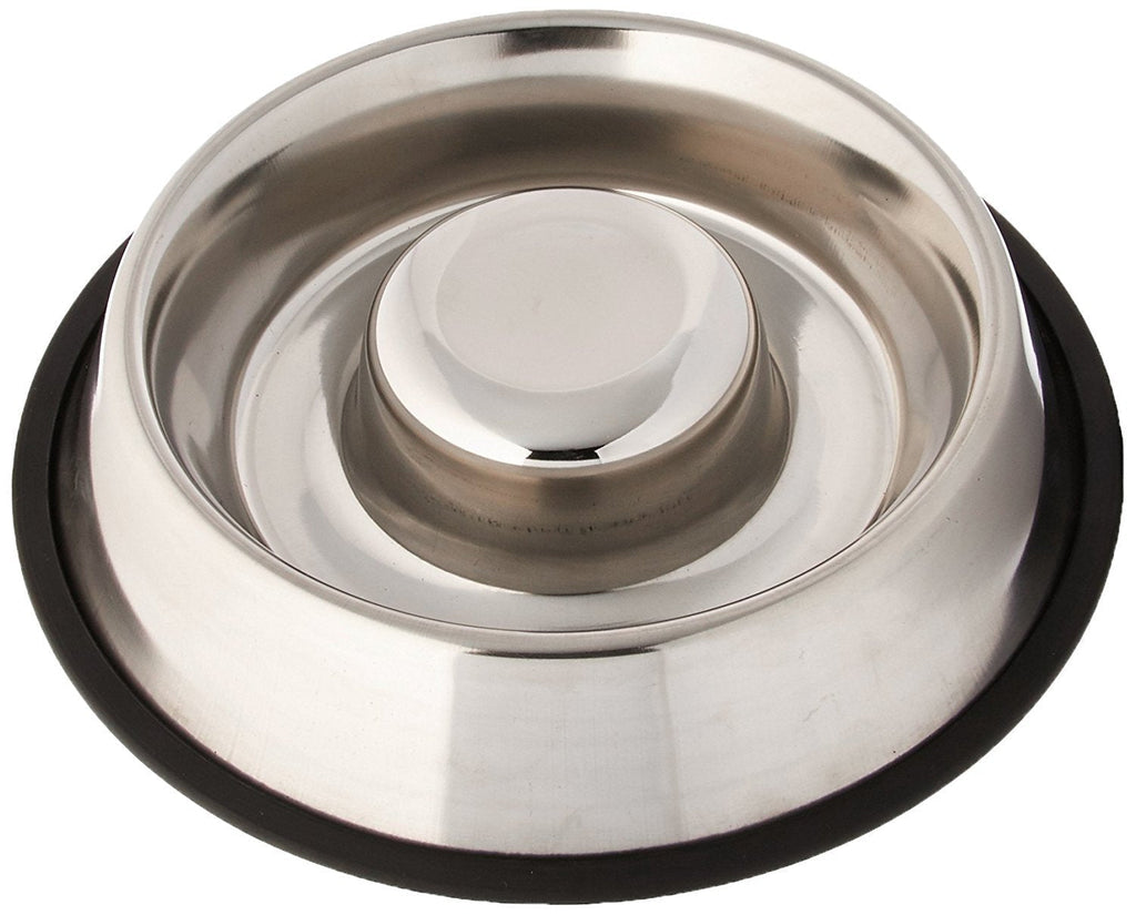 PETS EMPIRE Extra Heavy Stainless Steel Non Tip - Anti Skid Health Care Slow Feeding Dish (1300ML) - PawsPlanet Australia