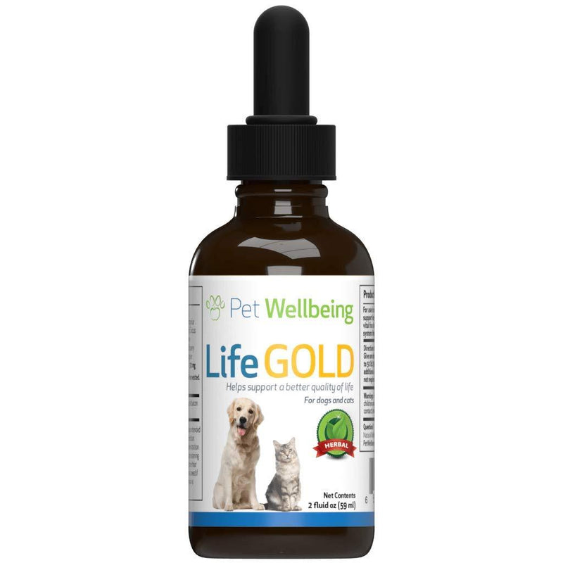 Pet Wellbeing Life Gold For Cats - Natural Cancer Support For Felines - 2Oz (59Ml) - PawsPlanet Australia