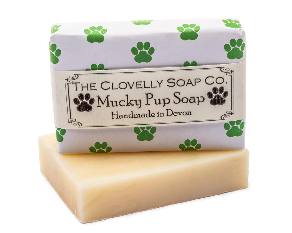 Clovelly Soap Co Natural Handmade Mucky Pup Dog Shampoo Soap Bar for all Breeds & Coat Type 100g Tea Tree & Clay 100 g (Pack of 1) - PawsPlanet Australia