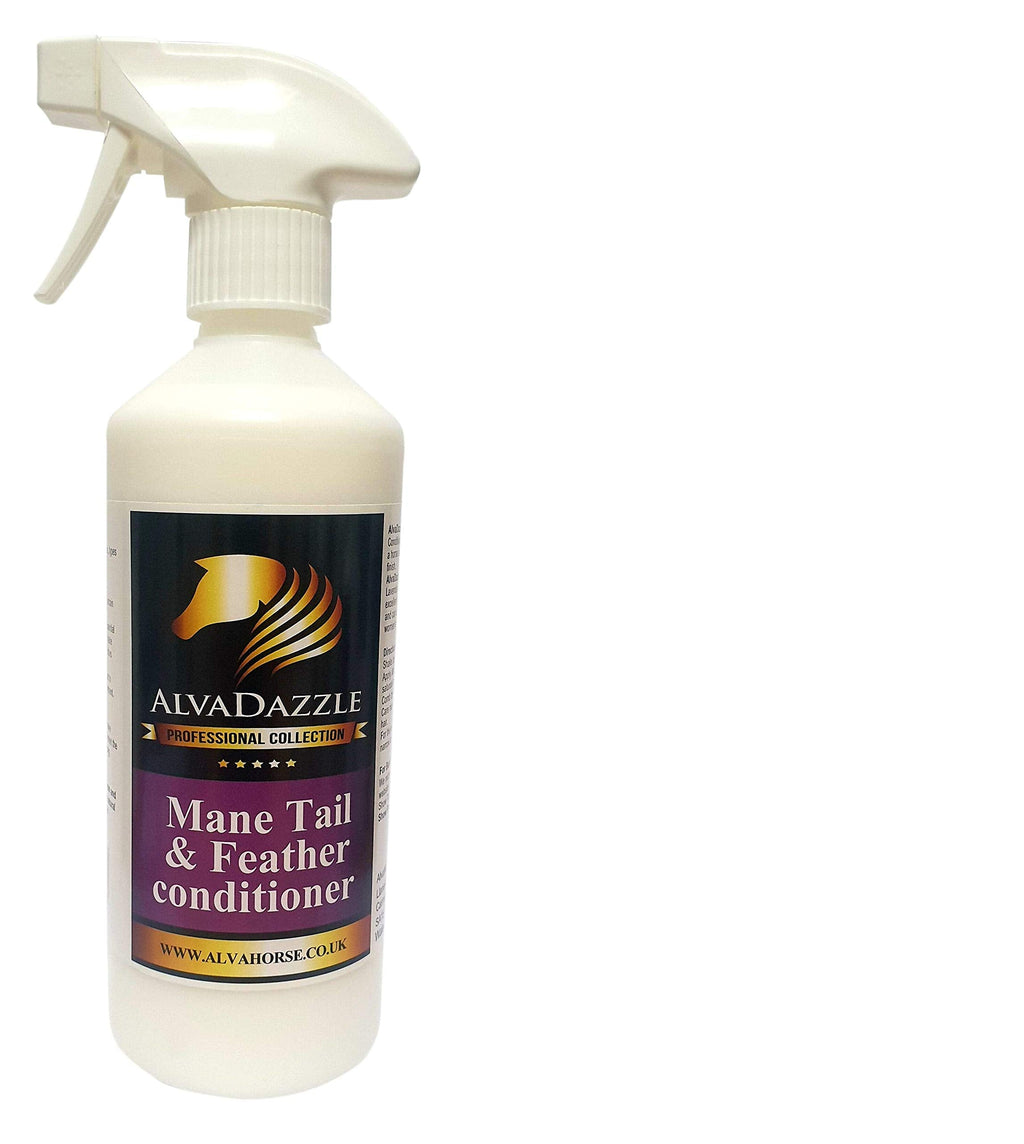AlvaHorse - AlvaDazzle Mane Tail and Feather Conditioner (500ml). Detangling High Gloss Hair Thickener - With The Added Bonus Of Lavender To Repel Midges and Flies - Relaxant Grooming Aid for Horses - PawsPlanet Australia