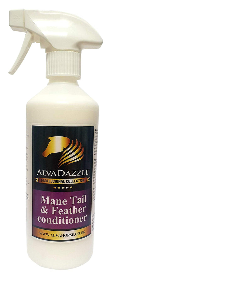 AlvaHorse - AlvaDazzle Mane Tail and Feather Conditioner (500ml). Detangling High Gloss Hair Thickener - With The Added Bonus Of Lavender To Repel Midges and Flies - Relaxant Grooming Aid for Horses - PawsPlanet Australia