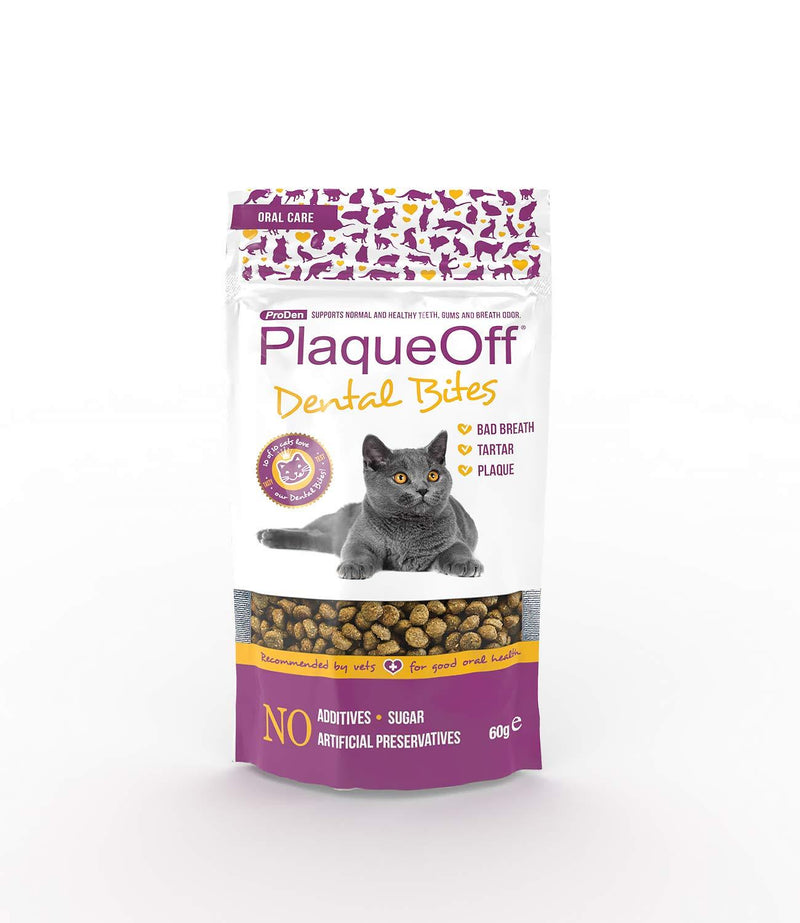 ProDen PlaqueOff Dental Bites Cat 60 g | For Cats | Bad Breath, Plaque, Tartar - PawsPlanet Australia