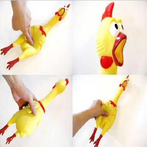 Jenell TheEarl®SCREAMING SQUEAKY SQUEAKING CHICKEN ROOSTER SHAPE TOYS PLAY GIFT - PawsPlanet Australia