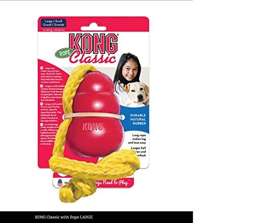 KONG Classic with Rope Dog Toy, Large - PawsPlanet Australia