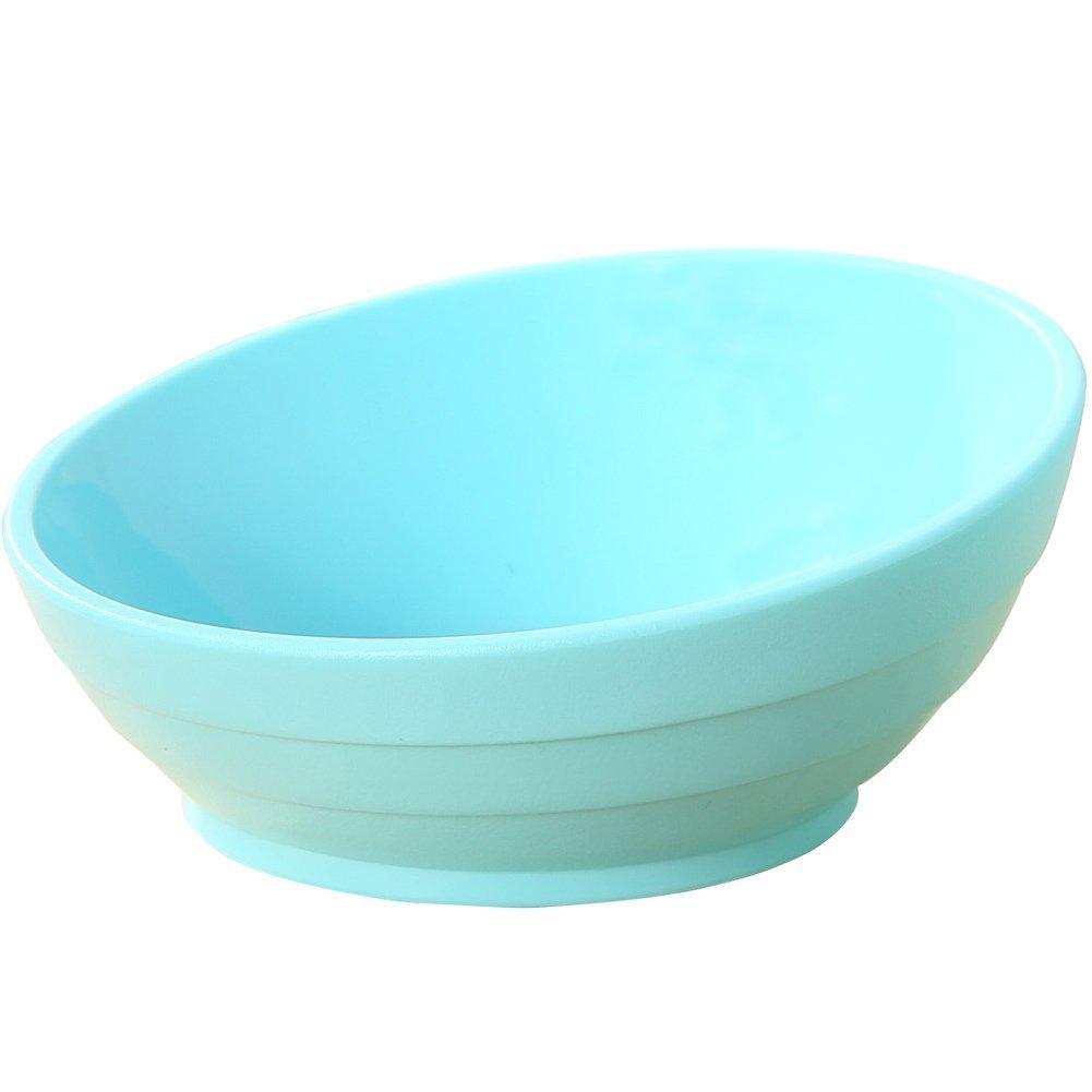 Da Jia Inc Premium Quality Tilted Pet Bowl for Cats Small Animals with Anti-skid Rubber (Blue) Blue - PawsPlanet Australia