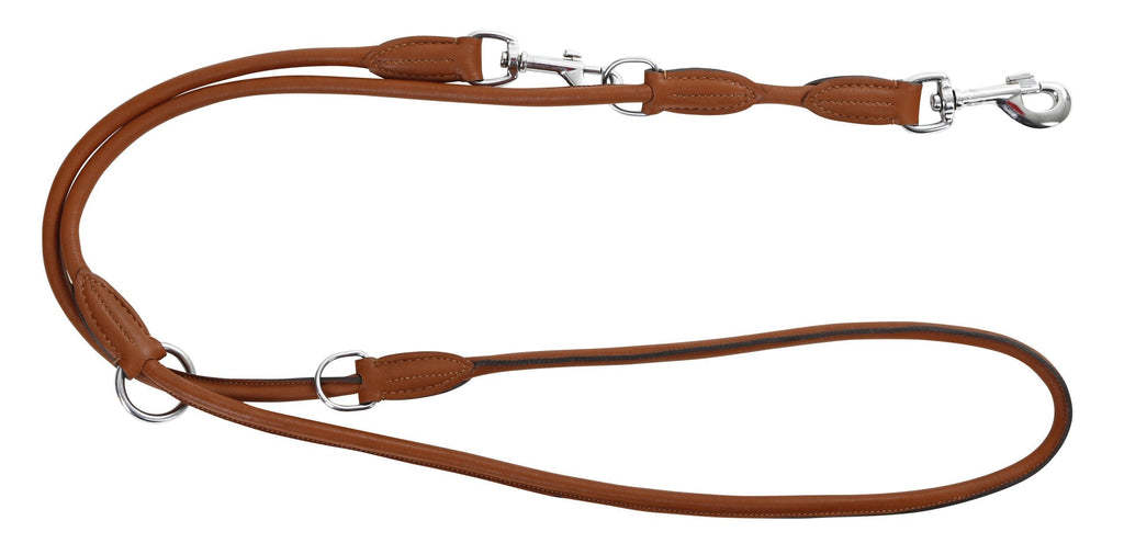 Kerbl Roma Round-Leather Guide Leash, 200 cm, Cognac - PawsPlanet Australia