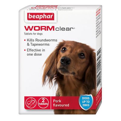SIPW Vet Strength WORMclear Dog Puppy Worming Wormer Tablets kills Roundworm Tapeworm (2 Tablets) 2 Tablets - PawsPlanet Australia