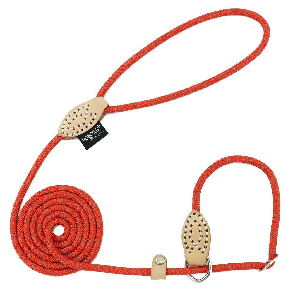 Grand Line Reflective Dog Lead Slip Roap Pets Leash for Small, Medium, Large and Extra Heavy Dogs and Cats 0.6cm x 150cm Red - PawsPlanet Australia