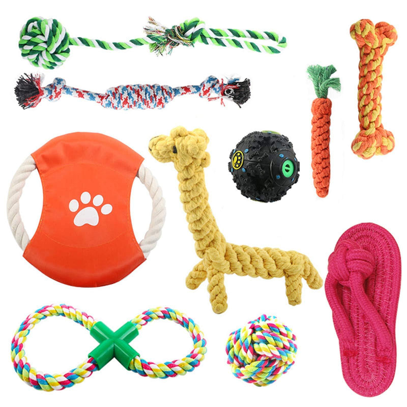 ONBET 10pcs Puppy Chew Toys Dog Teething Training, Cotton Puppies Rope Toy for Small Dogs - PawsPlanet Australia