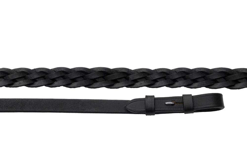 Windsor Equestrian Leather Plaited Reins - Horse Riding Reins - Havana Brown - PawsPlanet Australia