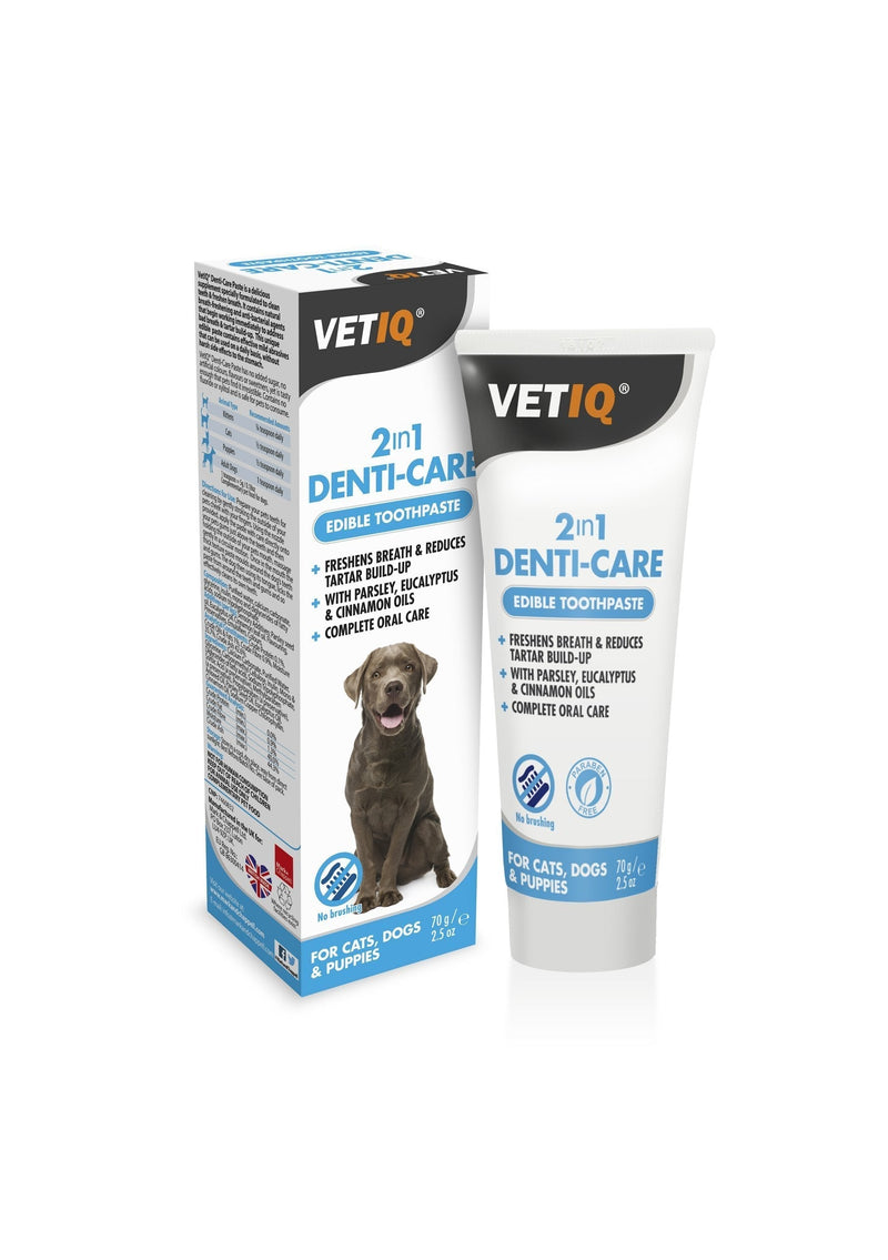 VetIQ 2in1 Denti-care paste 70g PACK OF 6 - PawsPlanet Australia
