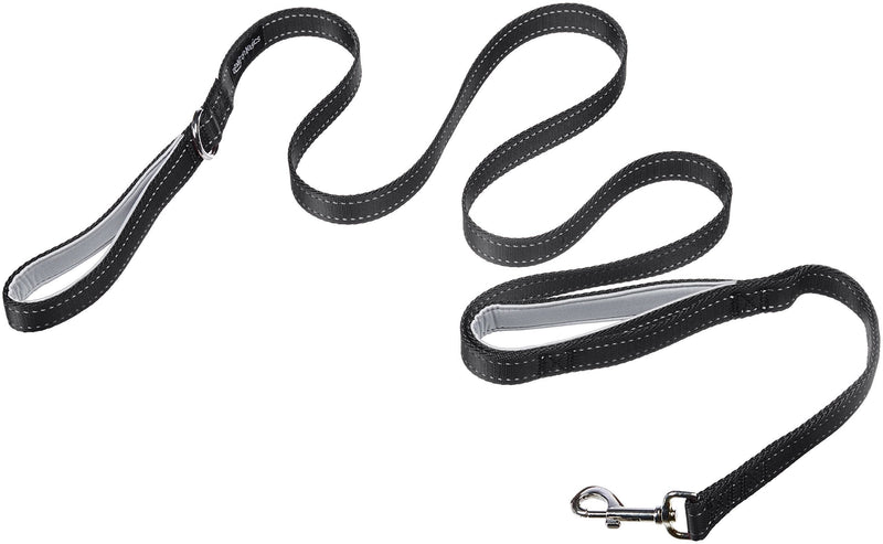 Amazon Basics Dual Handle Padded Dog Leash - 1.8 m, Black Two-Handled - PawsPlanet Australia