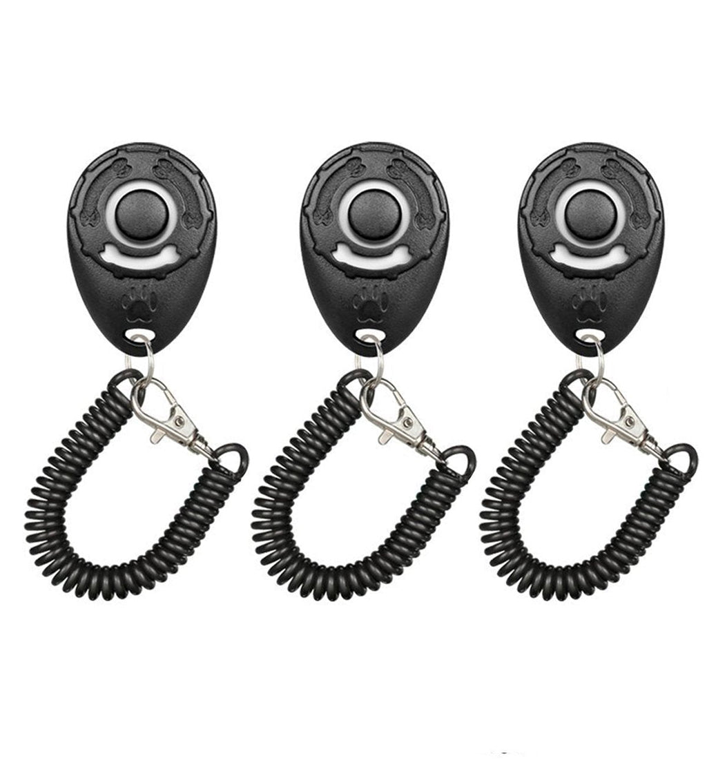 Diyife Dogs Clicker, [3 Pcs] Clickers for Dog Training with Wrist Strap Clicker Training for Dog Puppy Cat Black - PawsPlanet Australia