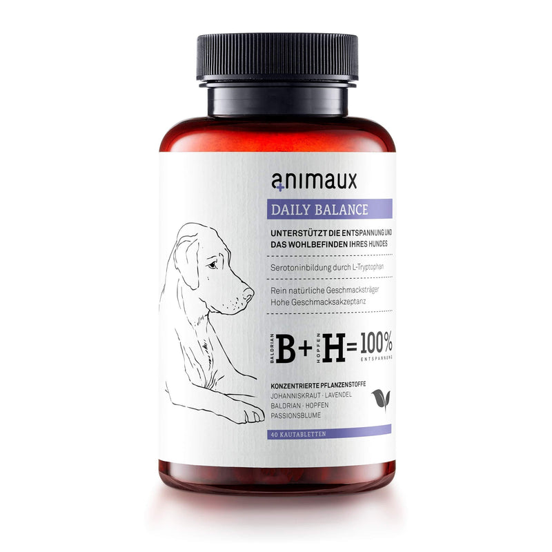 animaux daily balance – German Calming Supplement for dogs I Support in Stress & Anxiety related to Car Travel, Vet Visits, Loud Noises, Separation & Aggression I Natural Pet Remedy for nervous dogs - PawsPlanet Australia