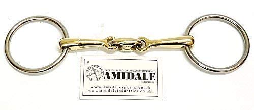 Amidale LOOSE RING LOZENGE FAT LINK COPPER MIX SNAFFLE HORSE BIT S/S GERMAN SILVER BNWT (4.50) 4.50 - PawsPlanet Australia