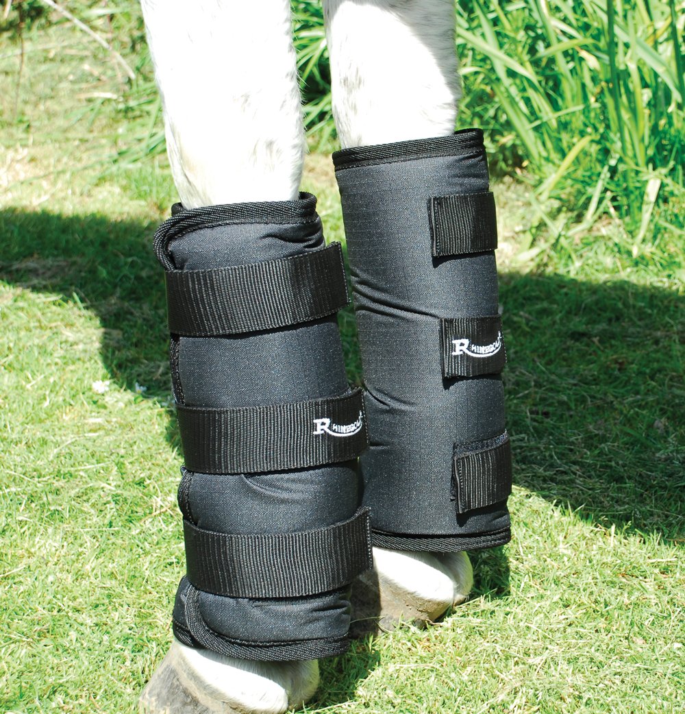 Rhinegold Elite Half Length Travel Boots.Set of four Black Cob - PawsPlanet Australia