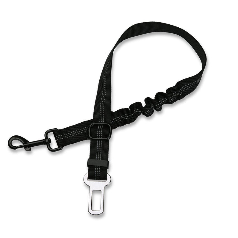 JKC Dog Car Seat Belt Dog Seat Belt with Elastic Nylon Bungee Buffer Adjustable Nylon Pet Dog Seat Belt Harness for Cars Vehicle Safety Belt for Dogs (Black) - PawsPlanet Australia