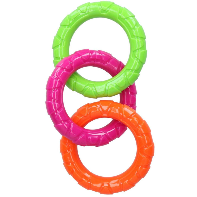 Rosewood Tough Multi-Colour Rings Dog Chew Toy, Medium M - PawsPlanet Australia