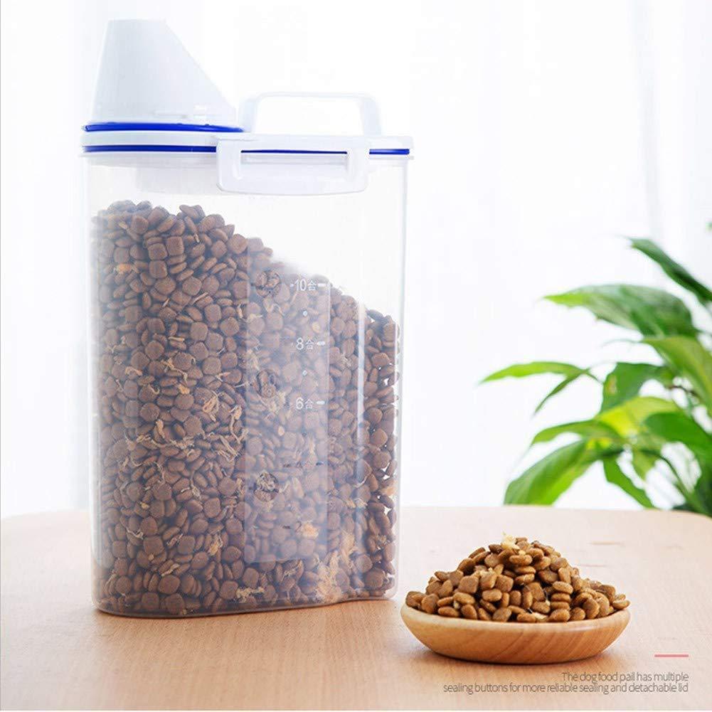 MMBOX Pet Food Storage Dog Food Containers Box Cereal Containers Transparent Store Tank with Measuring Cup - PawsPlanet Australia