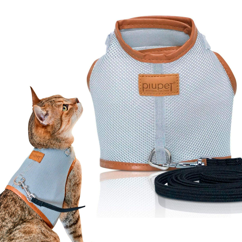 PiuPet® Cat Harness incl. 1.20m cat leash, Escape-proof & Robust Cat Collar, Lead for puppy dogs, Size S S (neck circumf. 20-24cm, chest 36-40cm) - PawsPlanet Australia