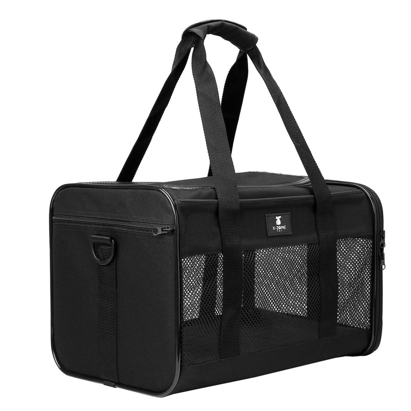 X-ZONE PET Airline Approved Soft-Sided Pet Travel Carrier for Dogs and Cats (Medium, Black) Medium - PawsPlanet Australia
