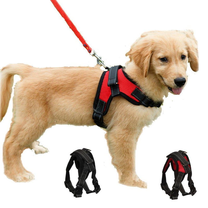 Dog Harness Mesh Breathable Comfortable Pet Vest No Pull Adjustable Soft Padded Dog Power Strap (S, Red) S - PawsPlanet Australia