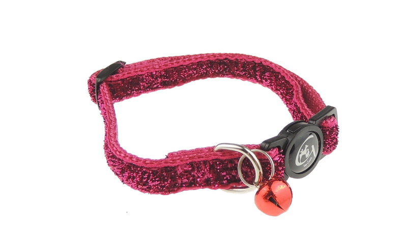 Sparkly Adjustable Break Away Safety Bell Cat Collar Pinky Red - PawsPlanet Australia