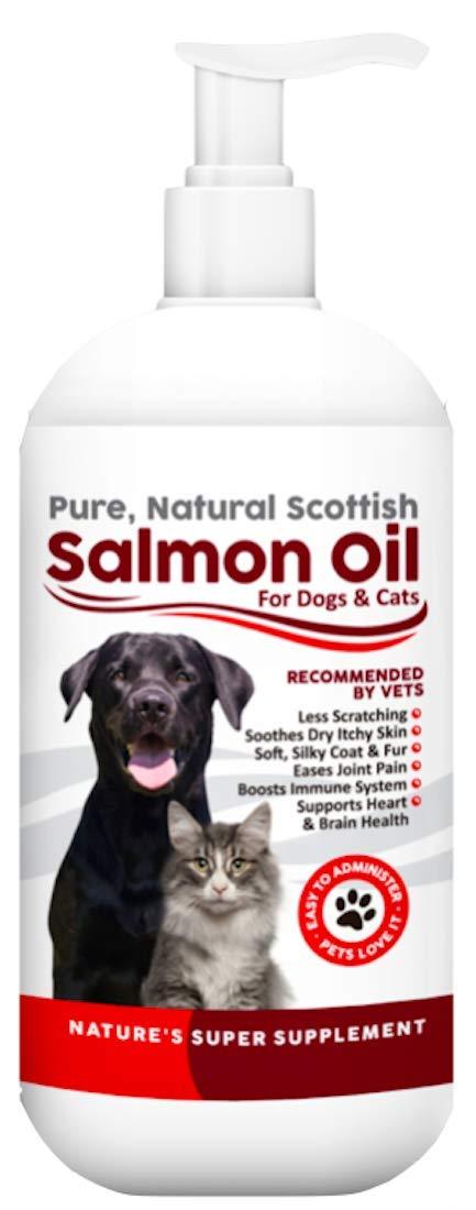 100% Pure, Natural Scottish Salmon Oil For Dogs, Cats, Horses and Pets. Omega 3, 6 & 9 Supplement For Skin, Coat, Joint, Heart & Brain Health. Results in 30 Days or Your Money Back (500ml) 500 ml (Pack of 1) - PawsPlanet Australia