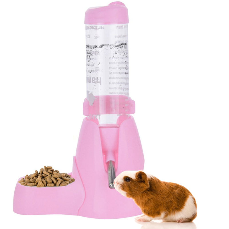 ShareWe Hamsters Water Bottle Automatic Water Feeder Dispenser Hanging Water Feeding Bottles for Rats, Guinea pigs, Ferrets, Rabbits Small Animals (125ML, Pink) - PawsPlanet Australia