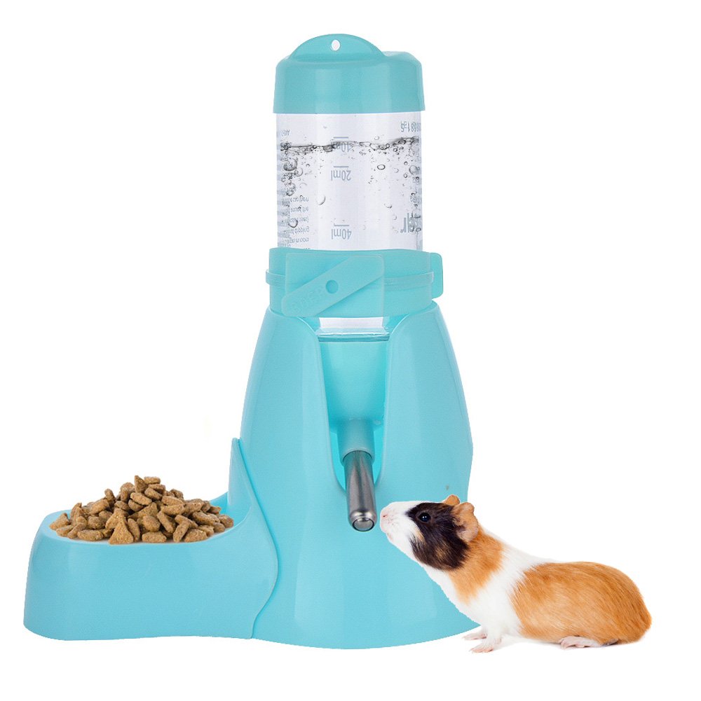 ShareWe Hamsters Water Bottle Automatic Water Feeder Dispenser Hanging Water Feeding Bottles for Rats, Guinea pigs, Ferrets, Rabbits Small Animals (80ML, Blue) - PawsPlanet Australia